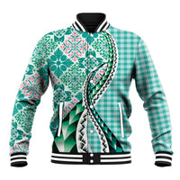 Aloha Vintage Palaka Floral Hawaiian Quilt Baseball Jacket Polu Motif - Polynesian Pride