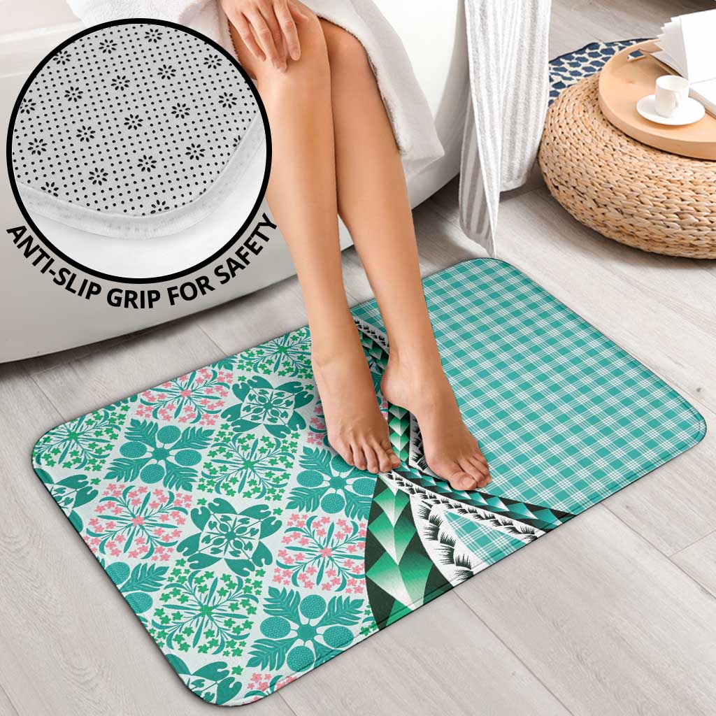 Aloha Vintage Palaka Floral Hawaiian Quilt Bathroom Set Polu Motif - Polynesian Pride