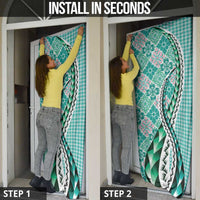 Aloha Vintage Palaka Floral Hawaiian Quilt Door Cover Polu Motif - Polynesian Pride