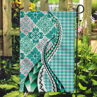 Aloha Vintage Palaka Floral Hawaiian Quilt Garden Flag Polu Motif - Polynesian Pride