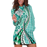 Aloha Vintage Palaka Floral Hawaiian Quilt Hoodie Dress Polu Motif - Polynesian Pride