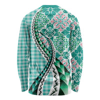 Aloha Vintage Palaka Floral Hawaiian Quilt Long Sleeve Shirt Polu Motif - Polynesian Pride