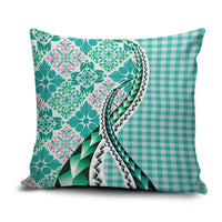 Aloha Vintage Palaka Floral Hawaiian Quilt Pillow Cover Polu Motif - Polynesian Pride