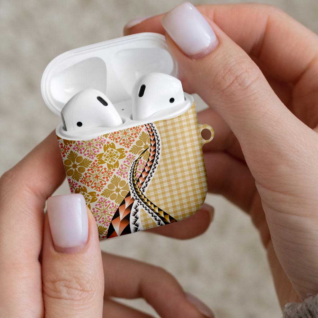 Aloha Vintage Palaka Floral Hawaiian Quilt AirPods Case Melemele Motif - Polynesian Pride