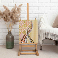 Aloha Vintage Palaka Floral Hawaiian Quilt Canvas Wall Art Melemele Motif - Polynesian Pride