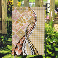 Aloha Vintage Palaka Floral Hawaiian Quilt Garden Flag Melemele Motif - Polynesian Pride