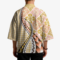 Aloha Vintage Palaka Floral Hawaiian Quilt Kimono Melemele Motif - Polynesian Pride