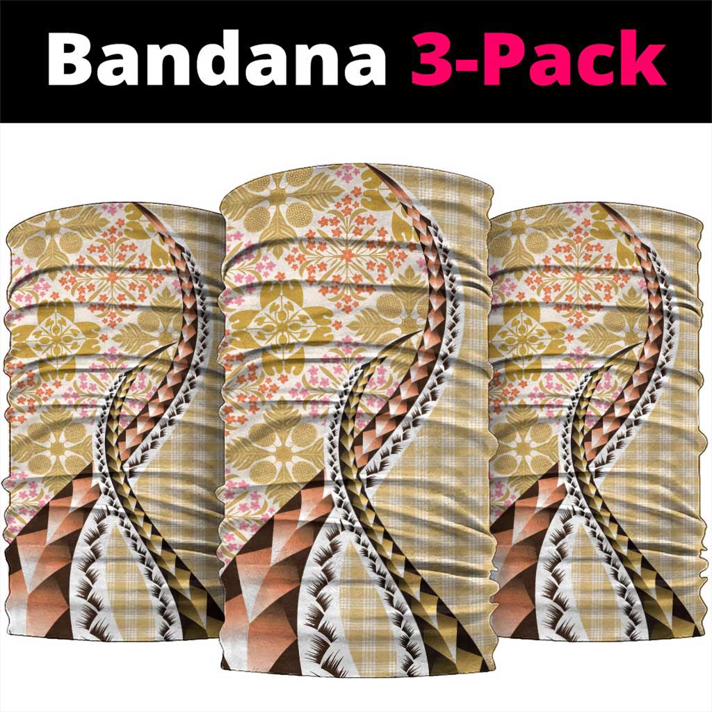 Aloha Vintage Palaka Floral Hawaiian Quilt Neck Gaiter Melemele Motif - Polynesian Pride