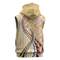 Aloha Vintage Palaka Floral Hawaiian Quilt Sleeveless Zip Hoodie Melemele Motif LT9 - Polynesian Pride