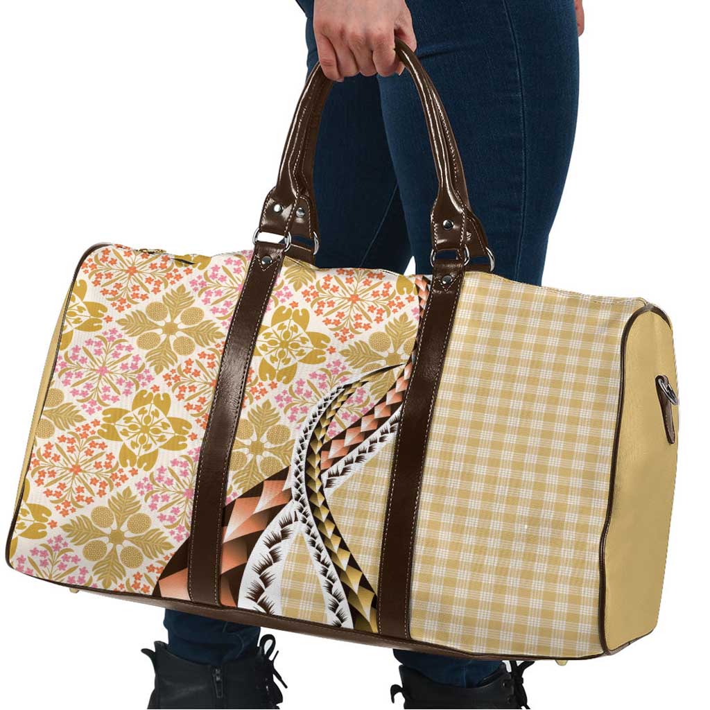 Aloha Vintage Palaka Floral Hawaiian Quilt Travel Bag Melemele Motif - Polynesian Pride