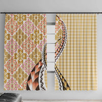 Aloha Vintage Palaka Floral Hawaiian Quilt Window Curtain Melemele Motif - Polynesian Pride