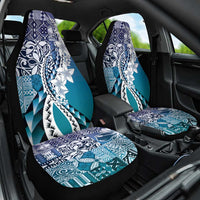 Aloha Vintage Plumeria Hawaiian Tapa Pattern Car Seat Cover Blue Hawaiian Tapa Pattern - Polynesian Pride