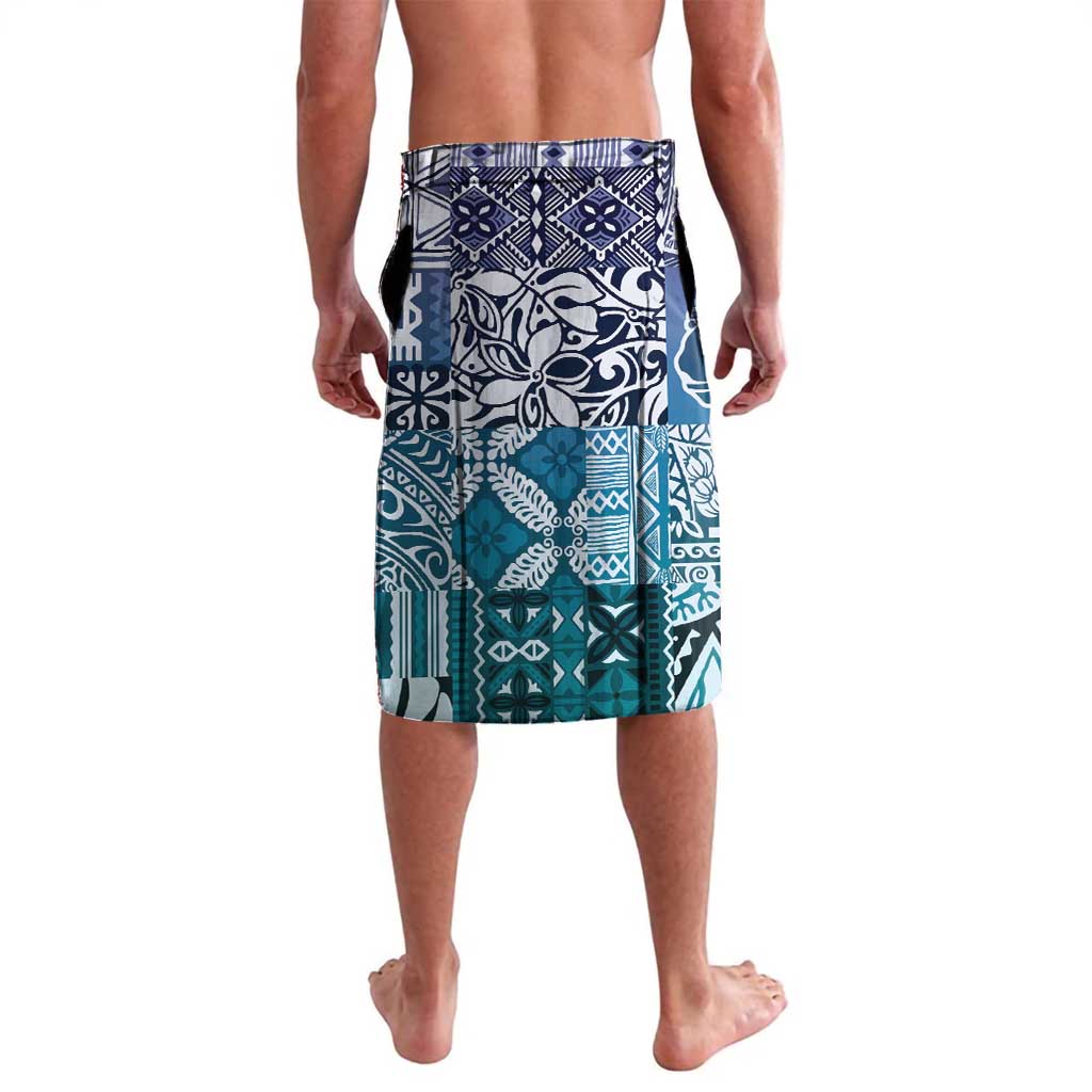 Aloha Vintage Plumeria Hawaiian Tapa Pattern Lavalava Blue Hawaiian Tapa Pattern - Polynesian Pride