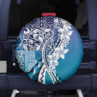 Aloha Vintage Plumeria Hawaiian Tapa Pattern Spare Tire Cover Blue Hawaiian Tapa Pattern - Polynesian Pride