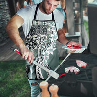 Aloha Vintage Plumeria Hawaiian Tapa Pattern Apron Dark Turquoise Hawaiian Tapa Pattern - Polynesian Pride