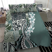 Aloha Vintage Plumeria Hawaiian Tapa Pattern Bedding Set Dark Turquoise Hawaiian Tapa Pattern - Polynesian Pride