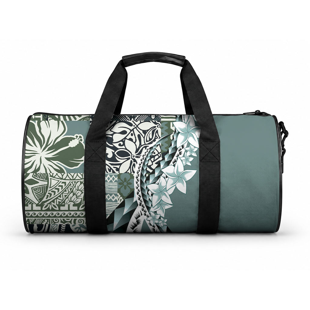 Aloha Vintage Plumeria Hawaiian Tapa Pattern Duffle Bag Dark Turquoise Hawaiian Tapa Pattern LT9 One size Turquoise - Polynesian Pride