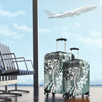 Aloha Vintage Plumeria Hawaiian Tapa Pattern Luggage Cover Dark Turquoise Hawaiian Tapa Pattern - Polynesian Pride