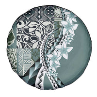 Aloha Vintage Plumeria Hawaiian Tapa Pattern Spare Tire Cover Dark Turquoise Hawaiian Tapa Pattern - Polynesian Pride