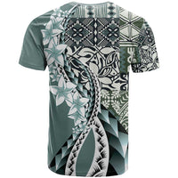 Aloha Vintage Plumeria Hawaiian Tapa Pattern T Shirt Dark Turquoise Hawaiian Tapa Pattern - Polynesian Pride