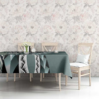 Aloha Vintage Plumeria Hawaiian Tapa Pattern Tablecloth Dark Turquoise Hawaiian Tapa Pattern - Polynesian Pride