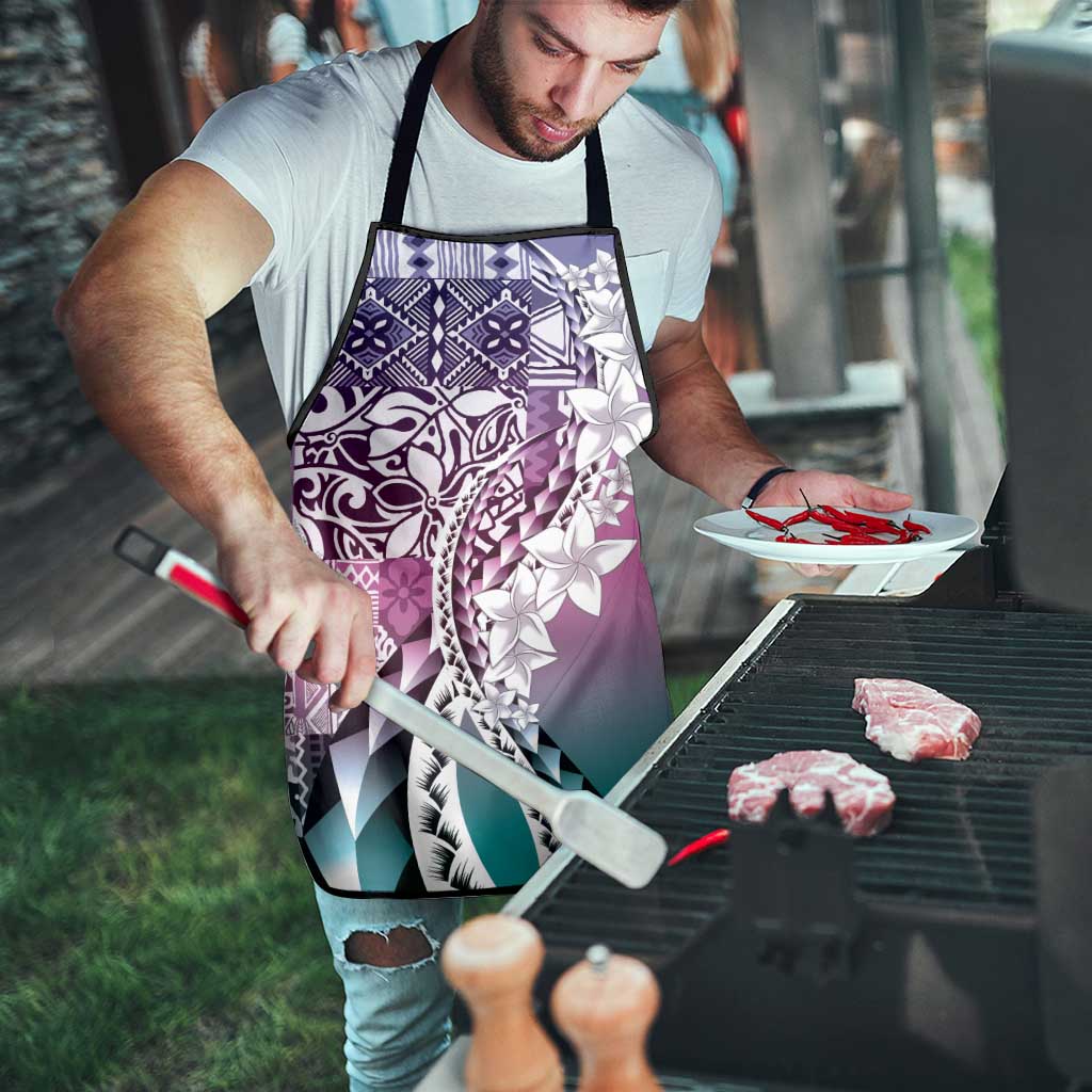 Aloha Vintage Plumeria Hawaiian Tapa Pattern Apron Gradient Hawaiian Tapa Pattern - Polynesian Pride