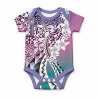 Aloha Vintage Plumeria Hawaiian Tapa Pattern Baby Onesie Gradient Hawaiian Tapa Pattern LT9 Gradient - Polynesian Pride