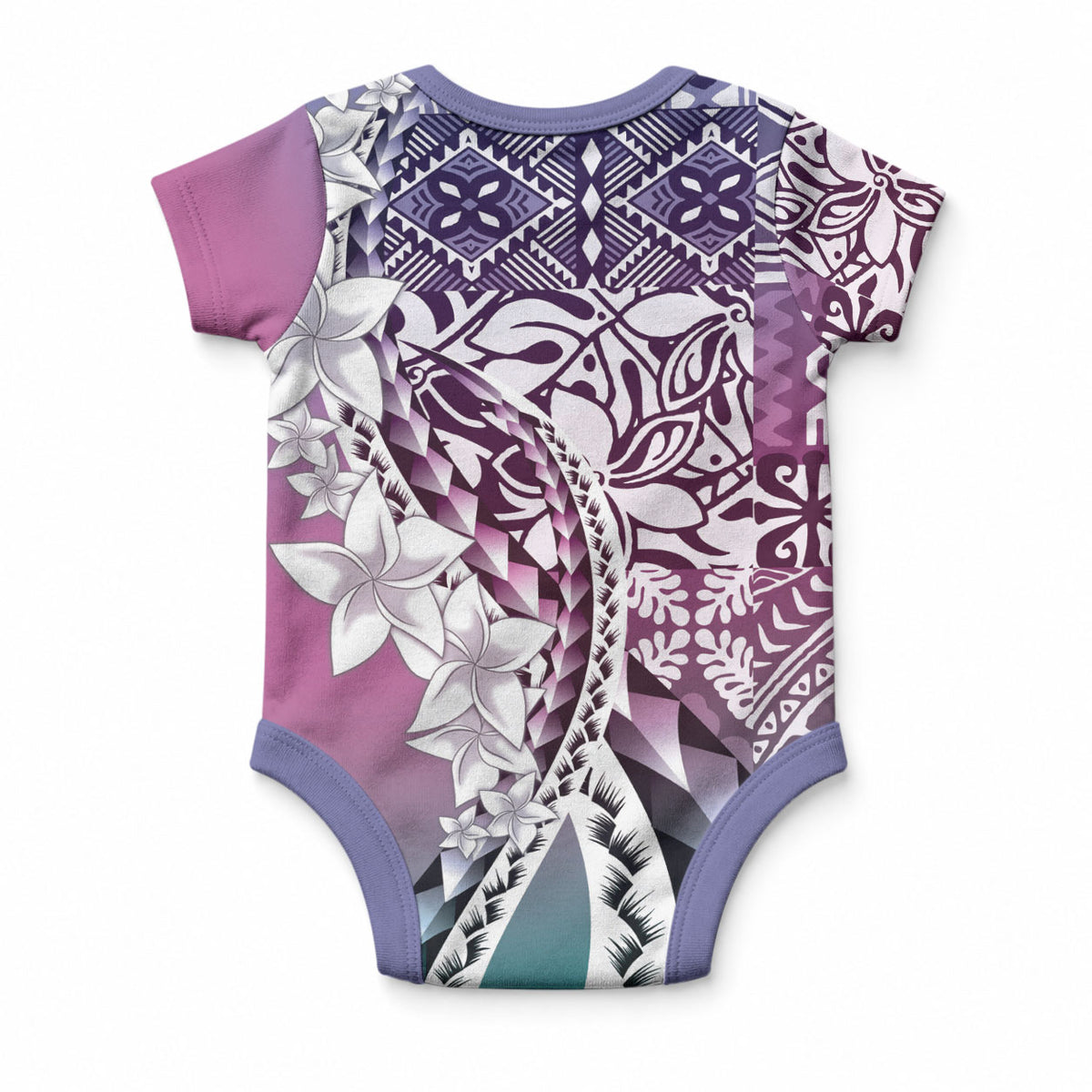 Aloha Vintage Plumeria Hawaiian Tapa Pattern Baby Onesie Gradient Hawaiian Tapa Pattern LT9 - Polynesian Pride