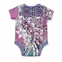 Aloha Vintage Plumeria Hawaiian Tapa Pattern Baby Onesie Gradient Hawaiian Tapa Pattern LT9 - Polynesian Pride