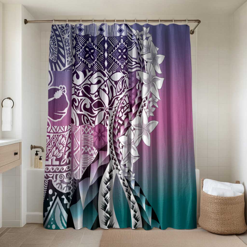 Aloha Vintage Plumeria Hawaiian Tapa Pattern Bathroom Set Gradient Hawaiian Tapa Pattern - Polynesian Pride