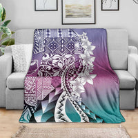 Aloha Vintage Plumeria Hawaiian Tapa Pattern Blanket Gradient Hawaiian Tapa Pattern - Polynesian Pride