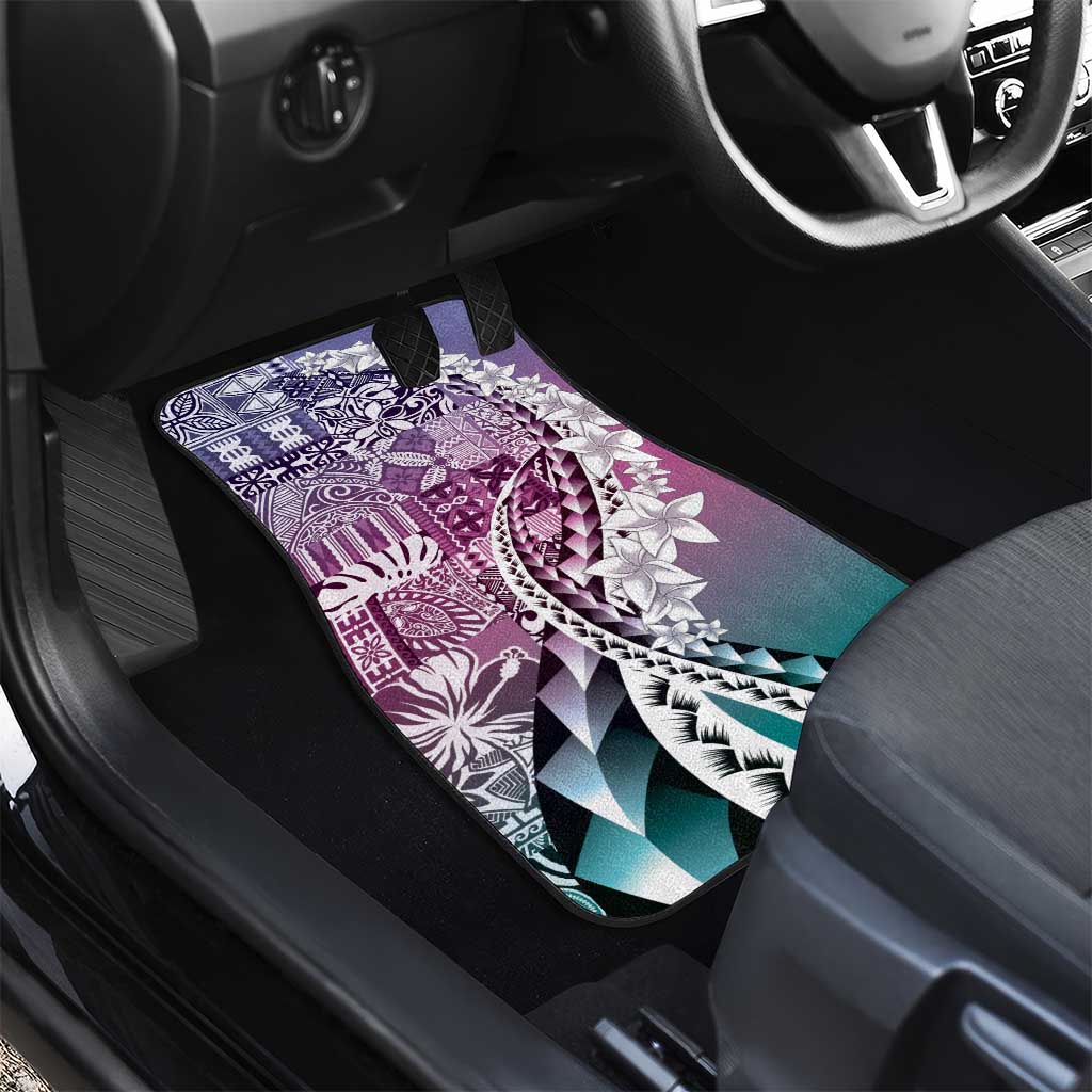 Aloha Vintage Plumeria Hawaiian Tapa Pattern Car Mats Gradient Hawaiian Tapa Pattern - Polynesian Pride