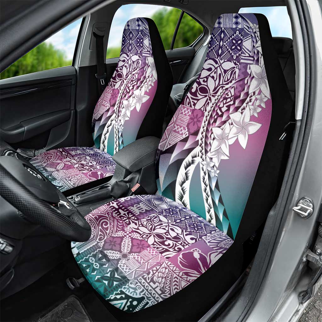 Aloha Vintage Plumeria Hawaiian Tapa Pattern Car Seat Cover Gradient Hawaiian Tapa Pattern - Polynesian Pride