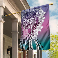 Aloha Vintage Plumeria Hawaiian Tapa Pattern Garden Flag Gradient Hawaiian Tapa Pattern - Polynesian Pride