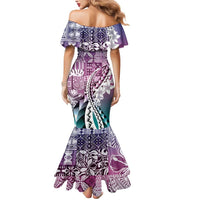 Aloha Vintage Plumeria Hawaiian Tapa Pattern Mermaid Dress Gradient Hawaiian Tapa Pattern - Polynesian Pride