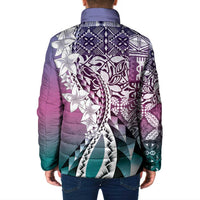 Aloha Vintage Plumeria Hawaiian Tapa Pattern Padded Jacket Gradient Hawaiian Tapa Pattern - Polynesian Pride
