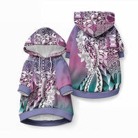 Aloha Vintage Plumeria Hawaiian Tapa Pattern Pet Hoodie Gradient Hawaiian Tapa Pattern LT9 Pullover Gradient - Polynesian Pride
