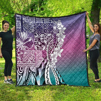 Aloha Vintage Plumeria Hawaiian Tapa Pattern Quilt Gradient Hawaiian Tapa Pattern - Polynesian Pride