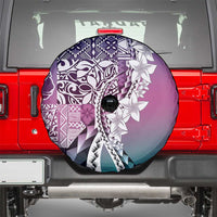 Aloha Vintage Plumeria Hawaiian Tapa Pattern Spare Tire Cover Gradient Hawaiian Tapa Pattern - Polynesian Pride