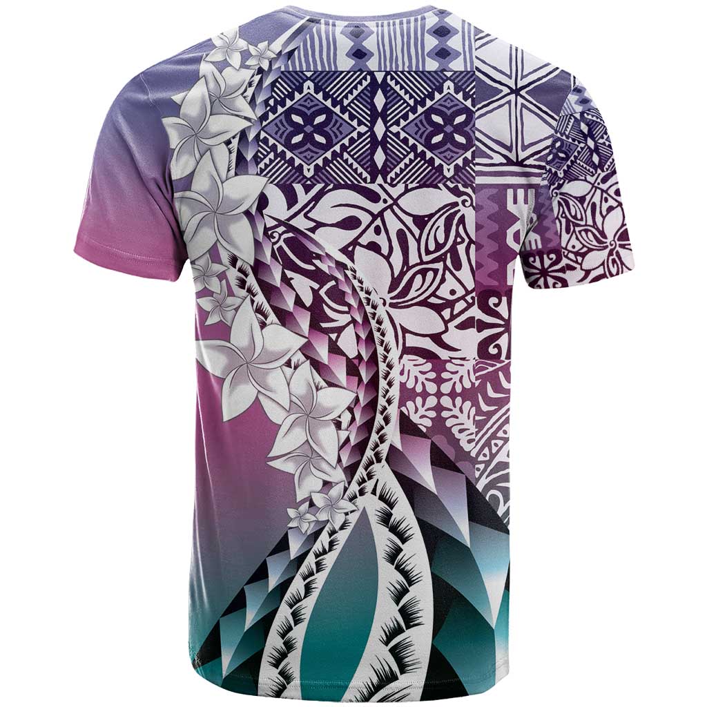 Aloha Vintage Plumeria Hawaiian Tapa Pattern T Shirt Gradient Hawaiian Tapa Pattern - Polynesian Pride