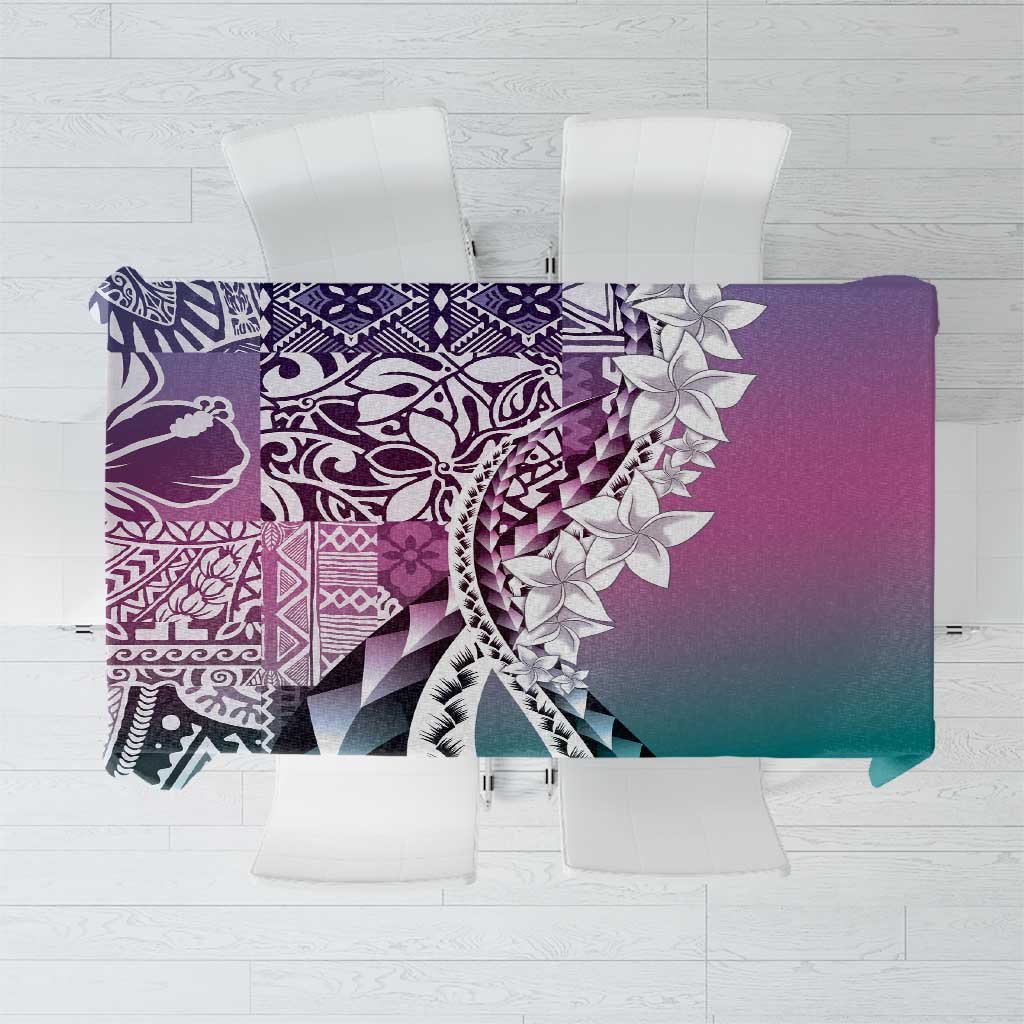 Aloha Vintage Plumeria Hawaiian Tapa Pattern Tablecloth Gradient Hawaiian Tapa Pattern - Polynesian Pride