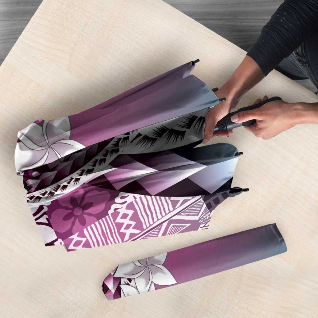 Aloha Vintage Plumeria Hawaiian Tapa Pattern Umbrella Gradient Hawaiian Tapa Pattern - Polynesian Pride