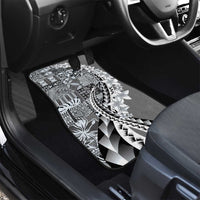 Aloha Vintage Plumeria Hawaiian Tapa Pattern Car Mats Gray Hawaiian Tapa Pattern - Polynesian Pride