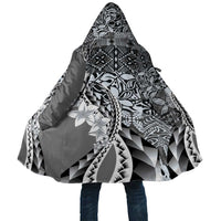 Aloha Vintage Plumeria Hawaiian Tapa Pattern Cloak Gray Hawaiian Tapa Pattern - Polynesian Pride