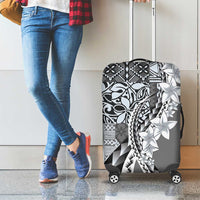 Aloha Vintage Plumeria Hawaiian Tapa Pattern Luggage Cover Gray Hawaiian Tapa Pattern - Polynesian Pride