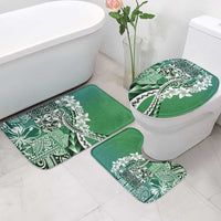 Aloha Vintage Plumeria Hawaiian Tapa Pattern Bathroom Set Green Hawaiian Tapa Pattern - Polynesian Pride