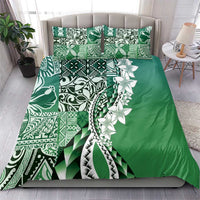Aloha Vintage Plumeria Hawaiian Tapa Pattern Bedding Set Green Hawaiian Tapa Pattern - Polynesian Pride