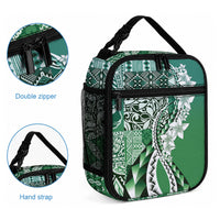 Aloha Vintage Plumeria Hawaiian Tapa Pattern Lunch Bag Green Hawaiian Tapa Pattern LT9 - Polynesian Pride
