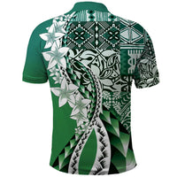 Aloha Vintage Plumeria Hawaiian Tapa Pattern Polo Shirt Green Hawaiian Tapa Pattern - Polynesian Pride