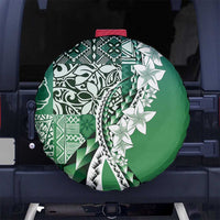 Aloha Vintage Plumeria Hawaiian Tapa Pattern Spare Tire Cover Green Hawaiian Tapa Pattern - Polynesian Pride